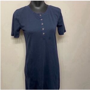 J. Crew Women’s Navy Fitted Buttoned Short Sleeve Shirt Midi Dress XS
